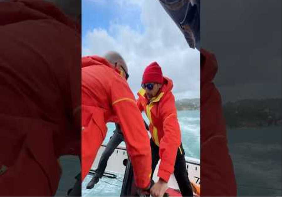 When two worlds collide 🤝 Giovanni Soldini takes Raffaele de Simone out to sea. #FerrariHypersail