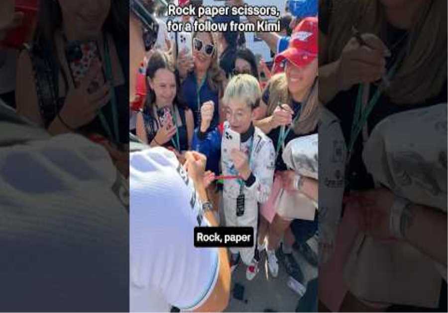 Kid challenges Kimi to rock paper scissors for a follow on Instagram!