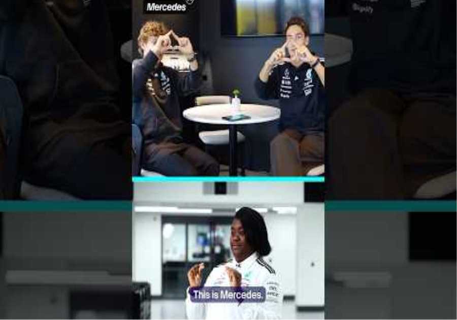 Kimi and George learn F1 phrases in Sign Language