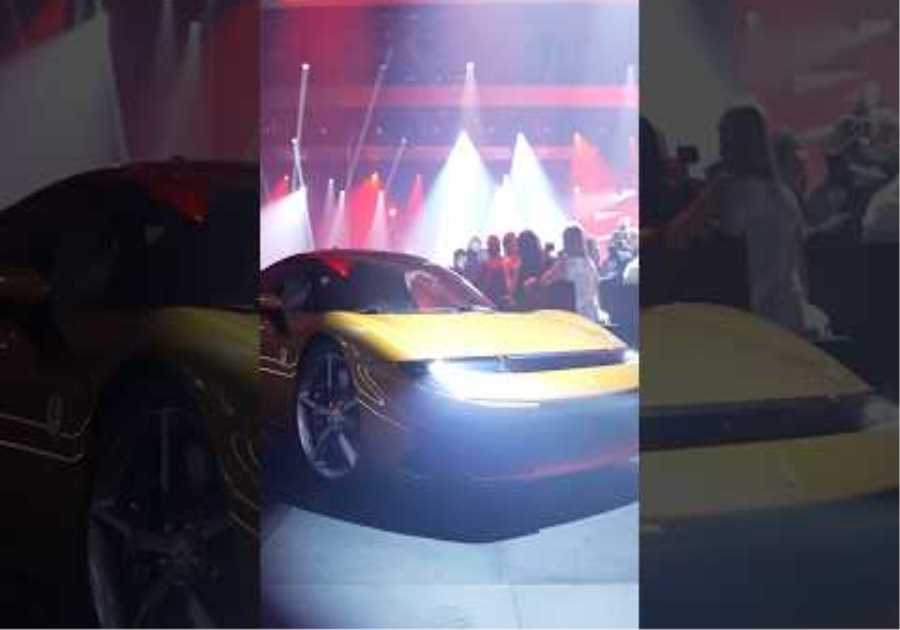 Amid beams of light and the watchful eyes of the #Ferrari drivers, this world premiere was unique.