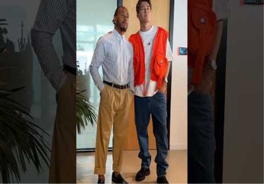 Lewis and George Swap Styles with Tommy Hilfiger 🔃👕 #f1 #formula1 #mercedesamgf1