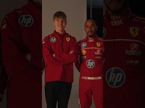 When our 2024 Ferrari HP Esports Series Champion, Luke Whitehead, met Lewis and Charles!