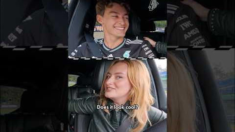 George Russell teaches Amelia Dimoldenberg how to drive! #f1 #ameliadimoldenberg #georgerussell