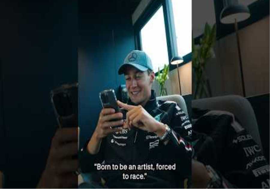 George Reacts to Comments on His Masterpiece Race Week Graphic 🎨 #f1 #formula1 #mercedesamgf1