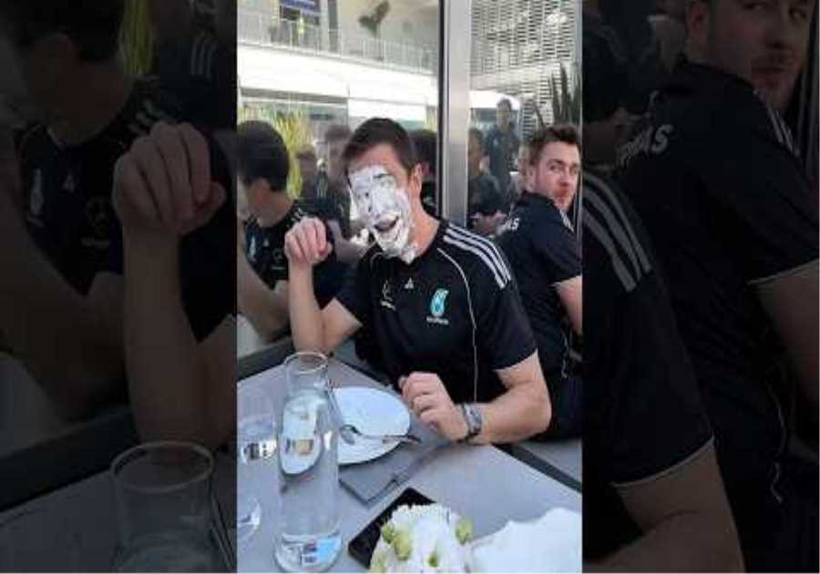 Traditions! Kimi Strikes Again 🥳🤣 #f1 #mercedesf1 #kimiantonelli