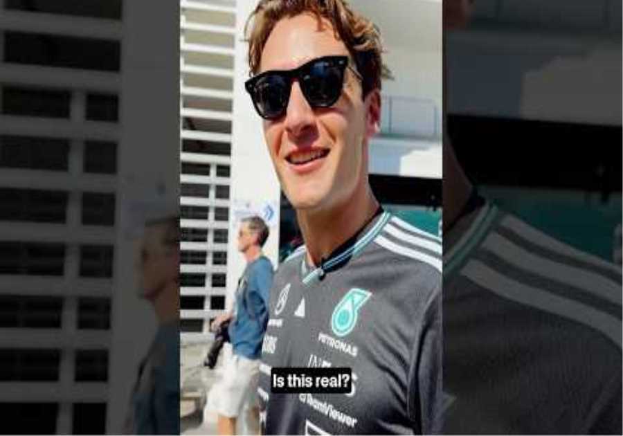 Fernando Alonso has George Russell on his phone case???