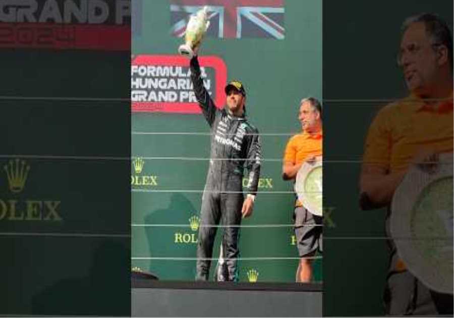 Lewis Celebrates P3 in Budapest and 200 Podiums 👏 #f1 #formula1 #mercedesamgf1
