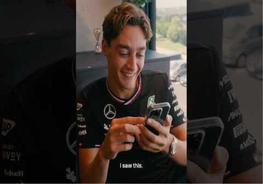 George Watches Adorable Fan Reaction to his Austria Win 💙🥹 #f1 #mercedesamgf1 #formula1
