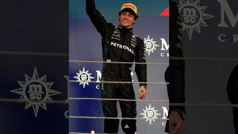 Kimi Antonelli celebrating his podium in Brasil! #mercedesf1 #kimiantonelli #brasilgp
