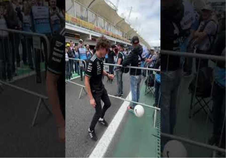 How good is Kimi Antonelli at football?! ⚽️🇧🇷 #f1 #brazilgp #kimiantonelli