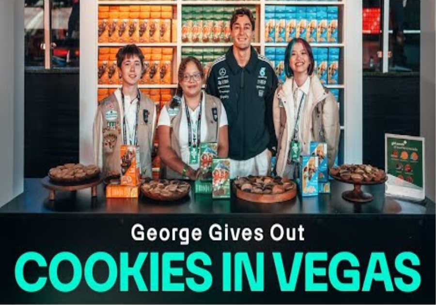 George Russell Hands Out Cookies to the ENTIRE Team in Vegas