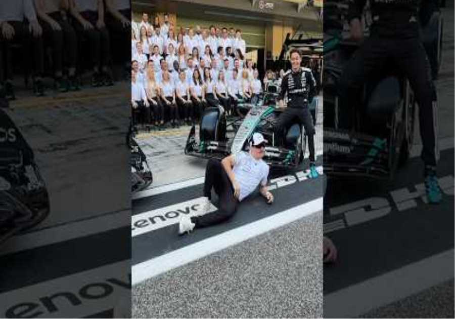 Behind the scenes of our Race Team photo! #f1 #mercedesf1 #abudhabigp