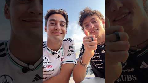 George and Kimi share some birthday wishes for Toto 🎉😂 #f1 #formula1 #mercedesf1