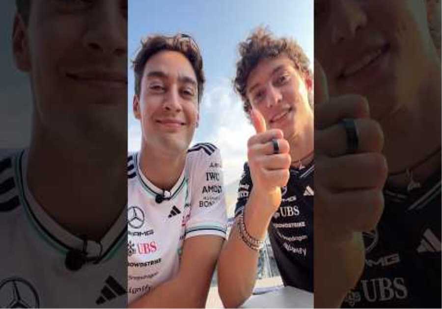 George and Kimi share some birthday wishes for Toto 🎉😂 #f1 #formula1 #mercedesf1