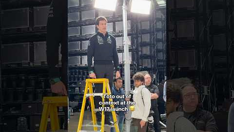 What's Toto Wolff doing up there?! 😂🪜 #f1 #formula1 #mercedesf1