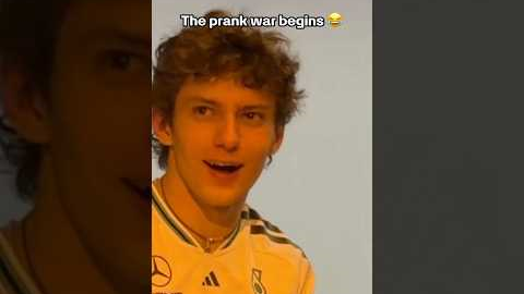 Kimi and Bono start a prank war #MercedesF1 #KimiAntonelli #F1 #Bono #Prank