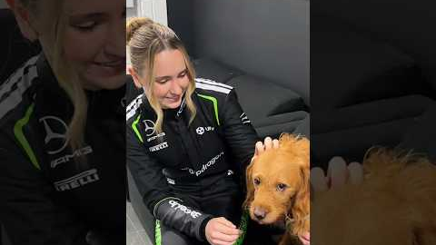 Payton is all of us when there's a dog at the photoshoot 📸🐶 #f1 #f1academy #mercedesf1
