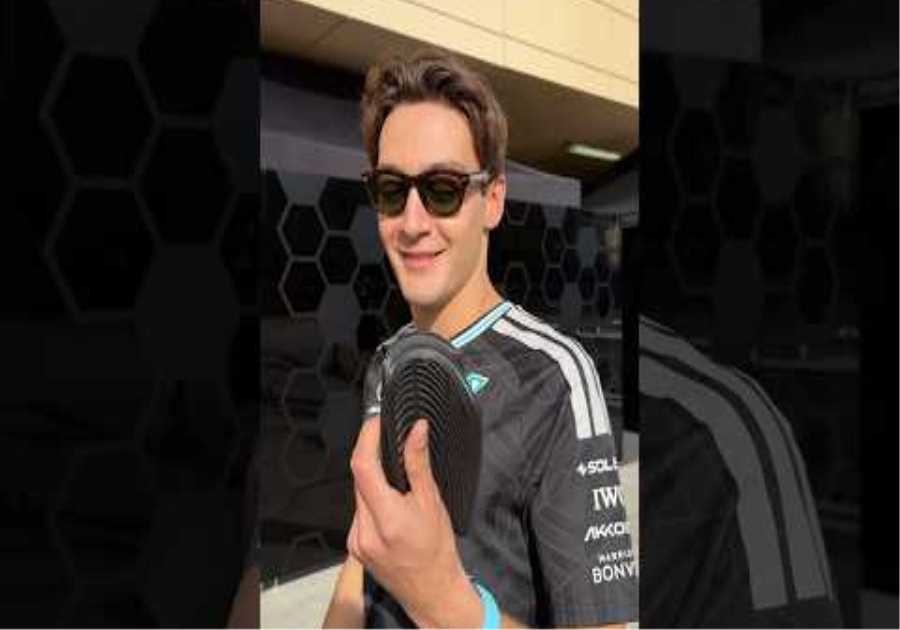 Won’t hurt yourself with these on George 😆 #MercedesF1 #F1 #GeorgeRussell