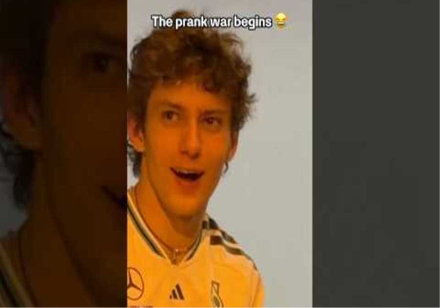 Kimi and Bono start a prank war #MercedesF1 #KimiAntonelli #F1 #Bono #Prank