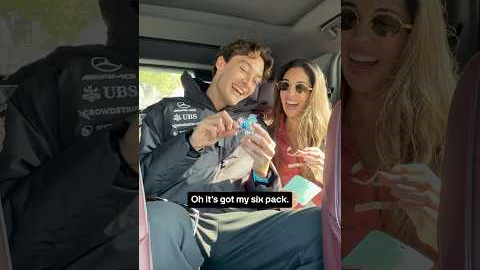 George received SO many gifts in China 🎁🩵 #f1 #formula1 #mercedesf1