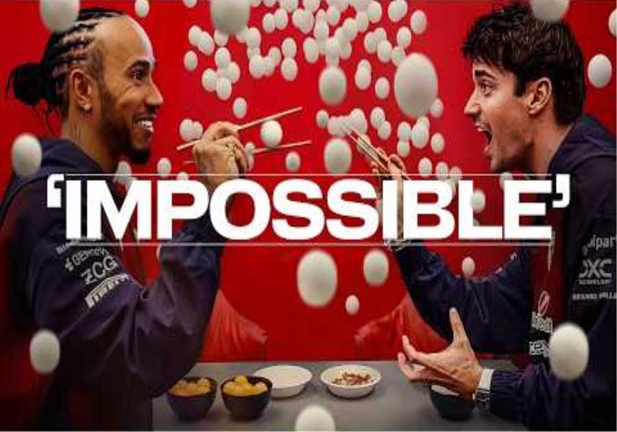 Lewis Hamilton & Charles Leclerc Attempt an ‘IMPOSSIBLE’ Chopstick Challenge!