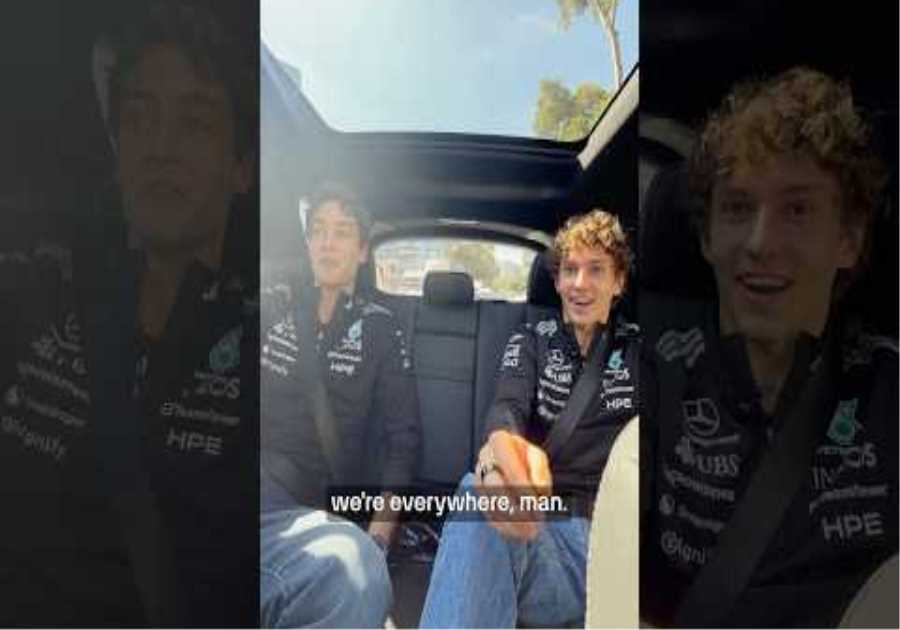 The Aus GP commute with George and Kimi! 🇦🇺😁