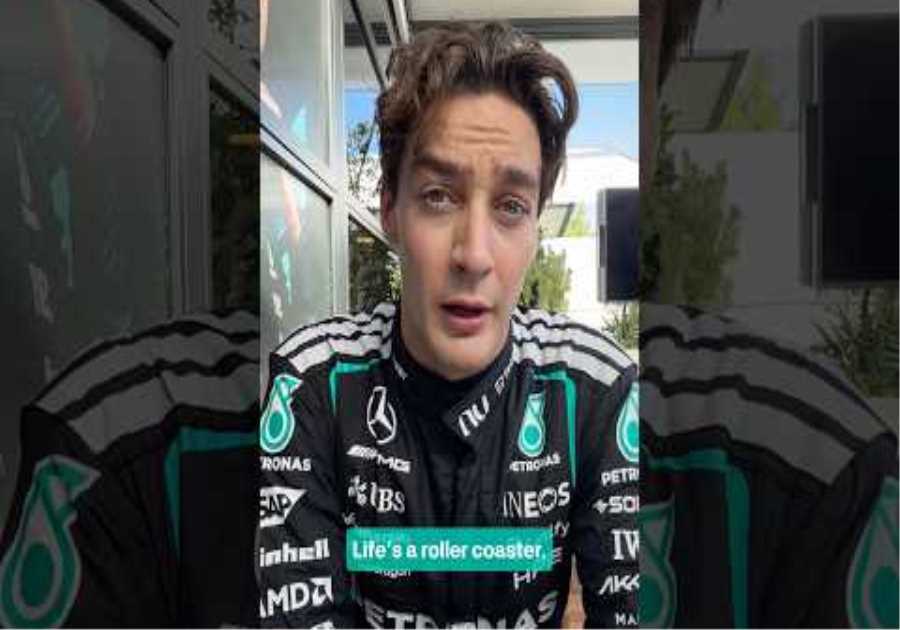 Just gotta ride it, George 😉🎶 #mercedes #f1 #georgerussell