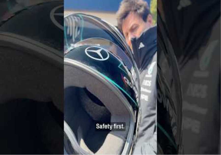 Safety first! ⚠️ #f1 #formula1 #mercedesf1 #totowolff