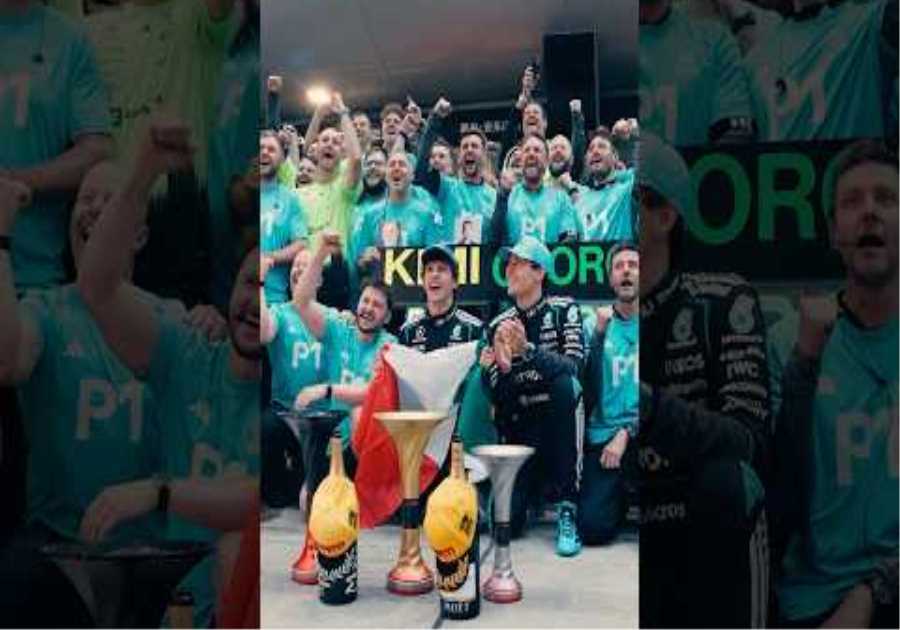 Celebrating an epic day in Shanghai with the Team 🩶🖤 #f1 #formula1 #mercedesf1