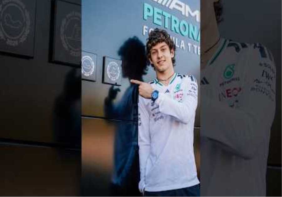 First win = you put your own winners plaque on the factory sign 👊 #mercedesamgf1 #F1 #KimiAntonelli