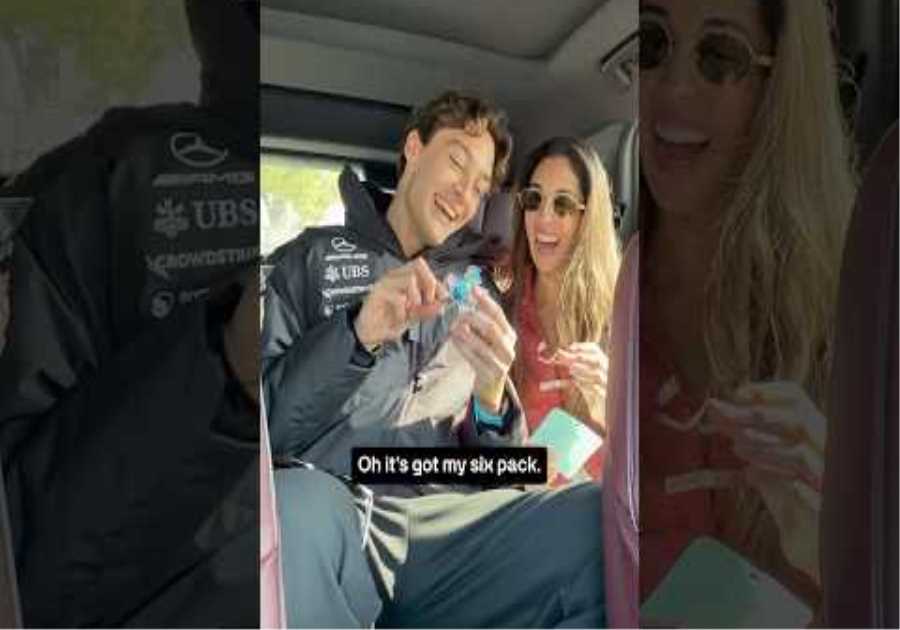 George received SO many gifts in China 🎁🩵 #f1 #formula1 #mercedesf1