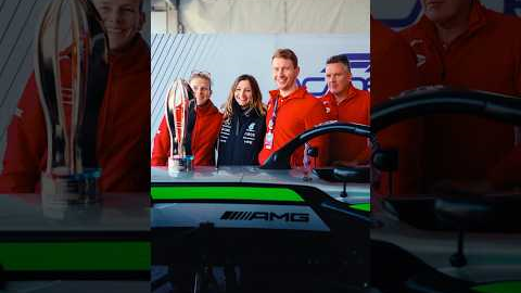 Special delivery! ❤️ Doriane reunites her team PREMA with their 2025 F1 Academy championship trophy