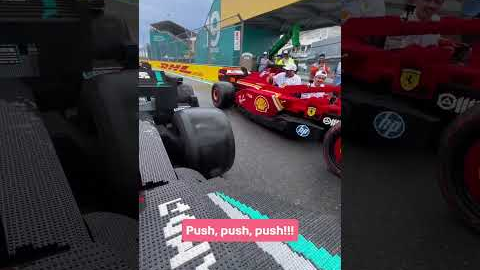 LEGO race = PURE CHAOS ⏪😂🤣 #MercedesAMGF1 #F1 #LEGO #GeorgeRussell #KimiAntonelli
