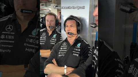Toto reacts to Kimi on pole!!! #Mercedes #F1 #TotoWolff