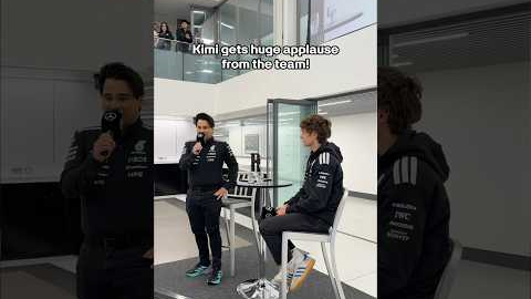 Kimi gets a standing ovation from the Team