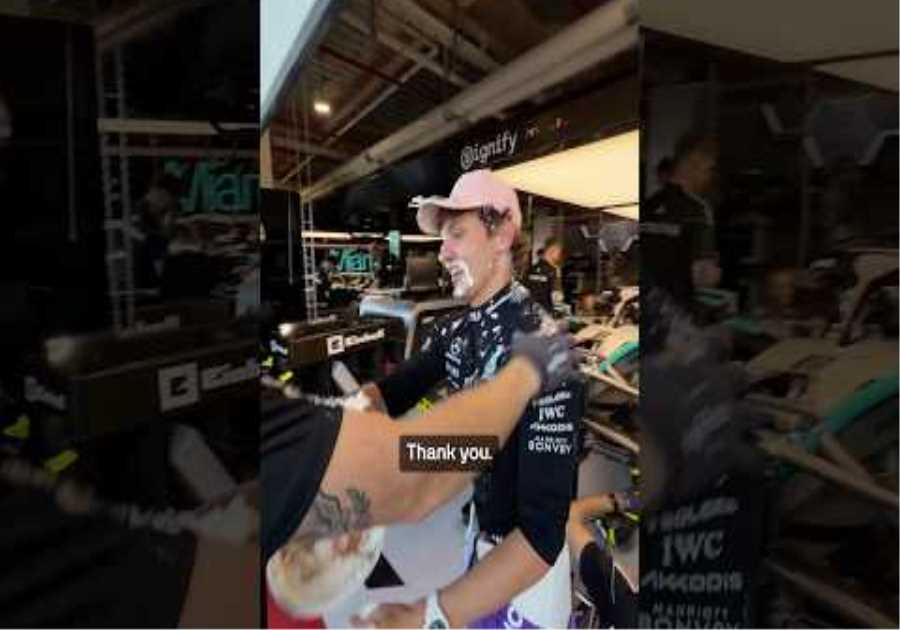 Kimi gets a taste of his own medicine 🎂😂 #kimiantonelli #mercedes #f1 #formula1 #birthday