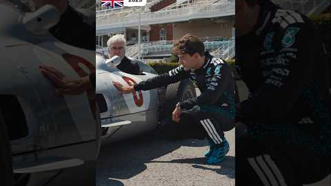 A special moment at Aintree 😍When George drove the same model W196 as Sir Stirling in 2025 🫶 #f1