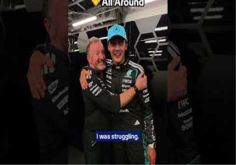 YOU 🫵 GET A HUG, AND YOU 🫵 GET A HUG! #mercedesf1 #georgerussell #f1