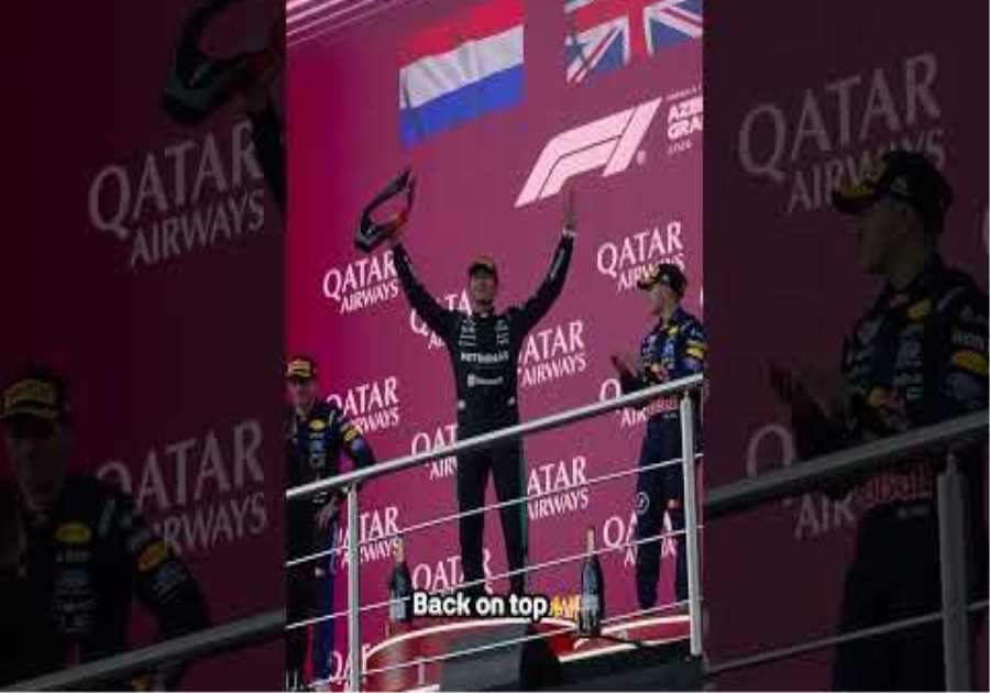 Still not tired of watching this 🥹🍾 #mercedesf1 #georgerussell #f1