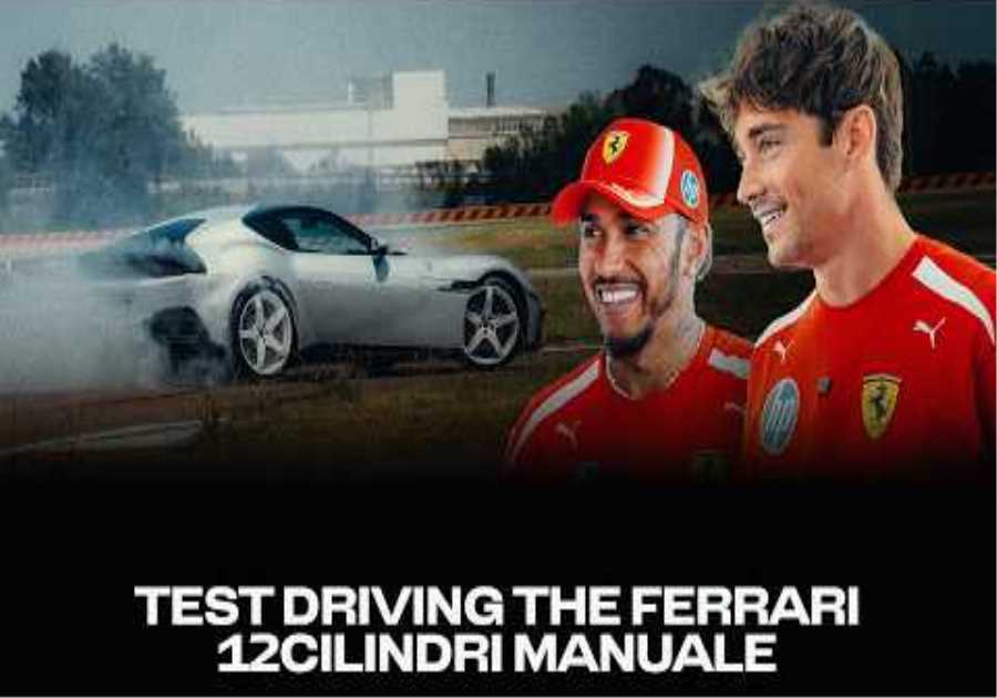 @charles_leclerc & @lewishamilton take the Ferrari 12Cilindri Manuale for a spin
