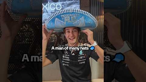 Another Grand Prix, another glorious hat for George's collection 🥳 🧢 #f1 #mercedesf1 #georgerussell