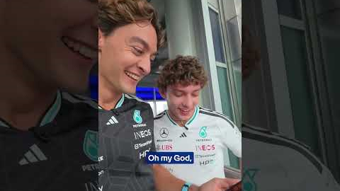 Never trusting them with our phone again 😅 #mercedesf1 #georgerussell #kimiantonelli #f1shorts