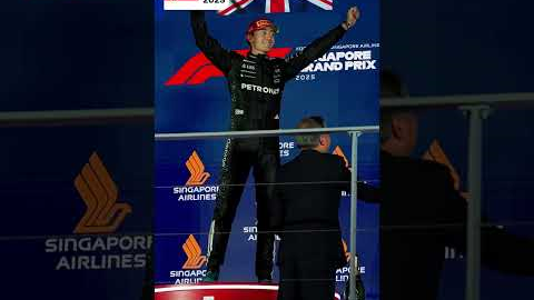 A special win that we'll never forget 🩵 #f1 #mercedesf1 #georgerussell #singapore