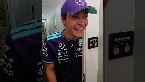 Looks like George had a fun time at Zara Larsson last night 😂 #mercedesf1 #georgerussell #f1