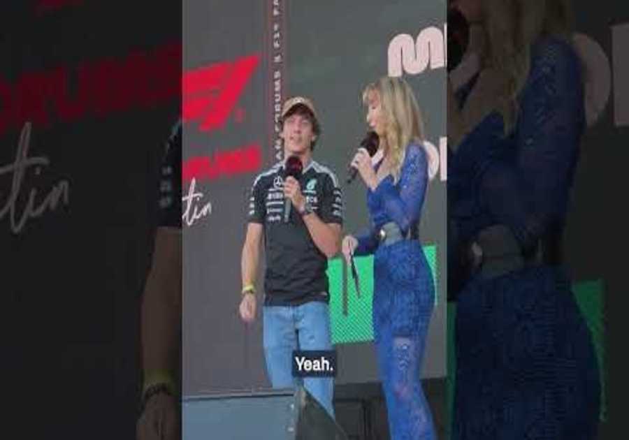 Kimi WILL get arrested 😱 ...for looking too good in a tiny cowboy hat 🤠 #mercedesf1 #f1 #austingp