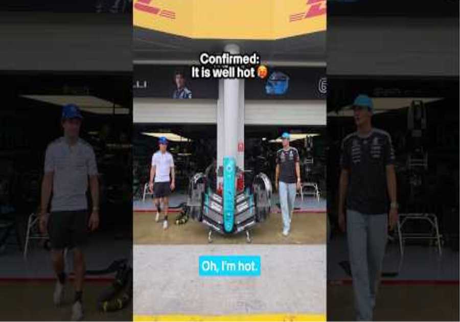 Might be too hot 😂 #f1 #mercedesf1 #theinbetweeners #kimiantonelli #georgerussell