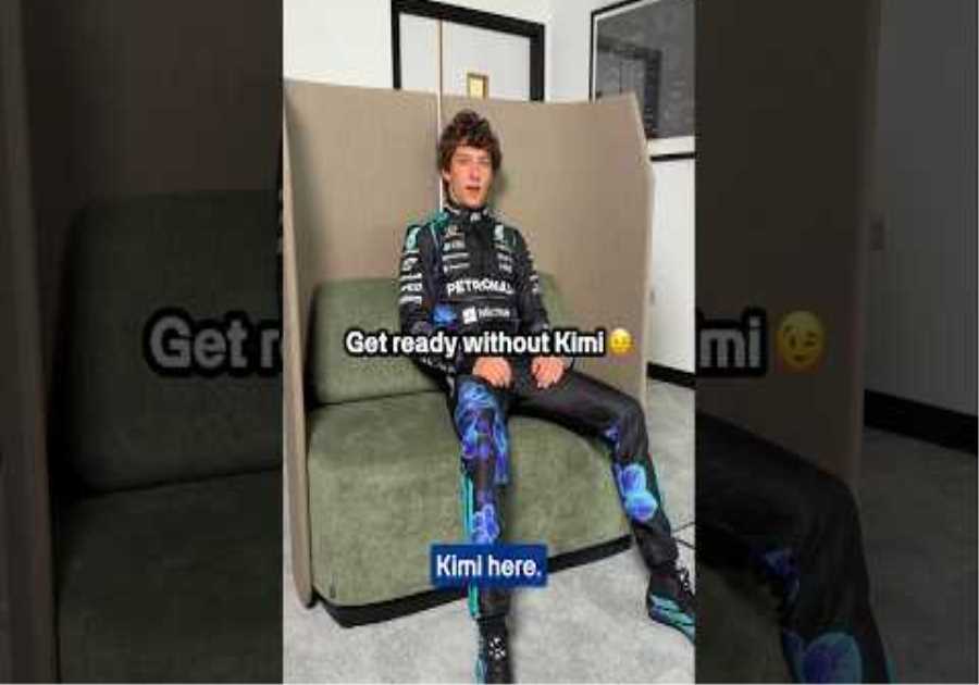 Get ready without Kimi. Vanda Bloom suit edition 🫥💜 #mercedesf1 #georgerussell #kimiantonelli #f1