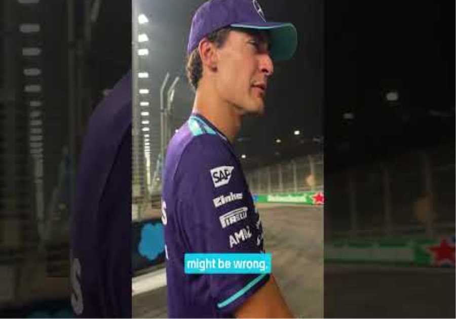 First flying lap of the Marina Bay for George this weekend 🛴💨✅ #f1 #mercedesf1 #georgerussell
