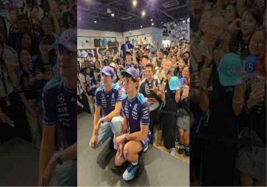 Feeling the love in Singapore at the adidas Brand Centre Orchard! 💜🇸🇬 #f1 #mercedesf1