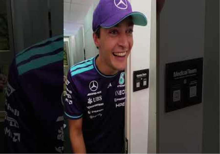 Looks like George had a fun time at Zara Larsson last night 😂 #mercedesf1 #georgerussell #f1